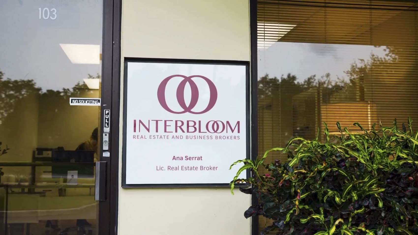 Entrance to the Interbloom Group office in Sunrise, Florida